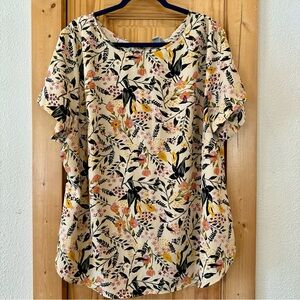 AVA & VIV Floral Print Women's Top 2X